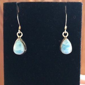 Sky Blue Larimar .925 Silver Earrings NWOT